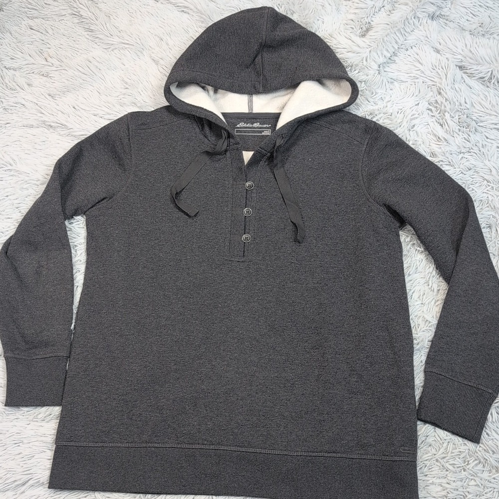 Eddie Bauer Sweatshirt Womens L Gray  Hoodie Soft‎ Gorpcore Comfort Casual